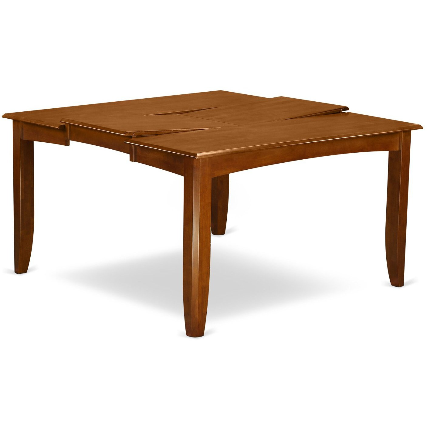 East West Furniture Pfna5-Sbr-W 5 Piece Dinette Set For 4 Includes A Square Dining Room Table With Butterfly Leaf And 4 Dining Chairs  54X54 Inch  Saddle Brown