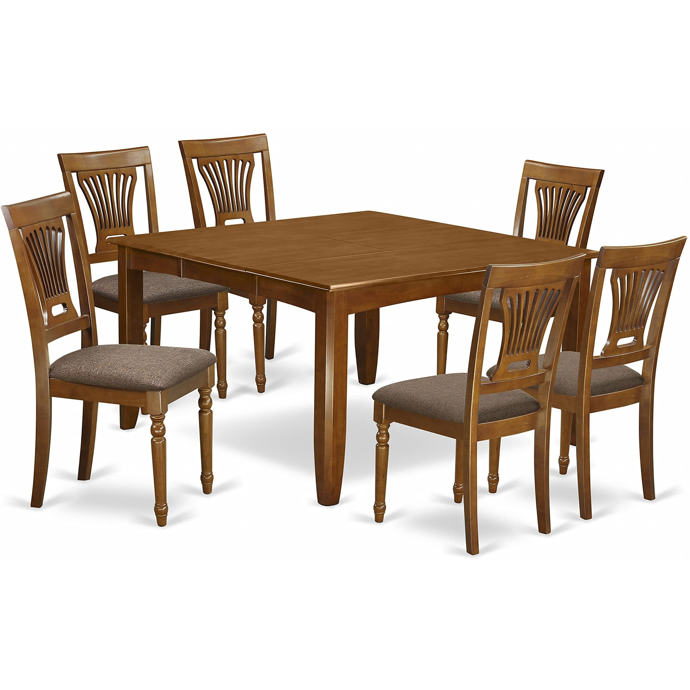 East West Furniture Parfait 7 Piece Set Consist Of A Square Dining Room Table With Butterfly Leaf And 6 Linen Fabric Upholstered Chairs  54X54 Inch  Pfpl7-Sbr-C