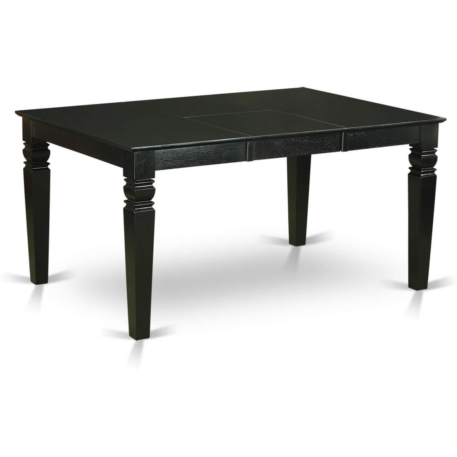East West Furniture West5-Blk-W Weston 5 Piece Dining Set For 4 Includes A Rectangle Kitchen Table With Butterfly Leaf And 4 Dinette Chairs  42X60 Inch  Black & Cherry