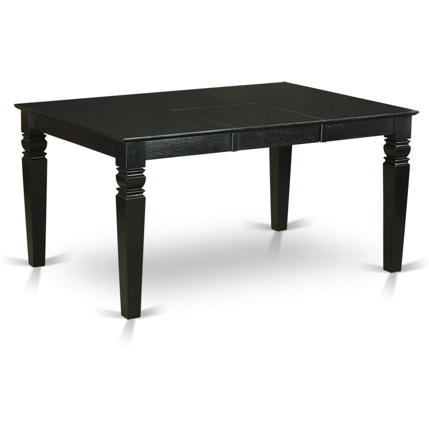 East West Furniture West7-Blk-W Weston 7 Piece Room Set Consist Of A Rectangle Kitchen Table With Butterfly Leaf And 6 Dining Chairs  42X60 Inch  Black & Cherry