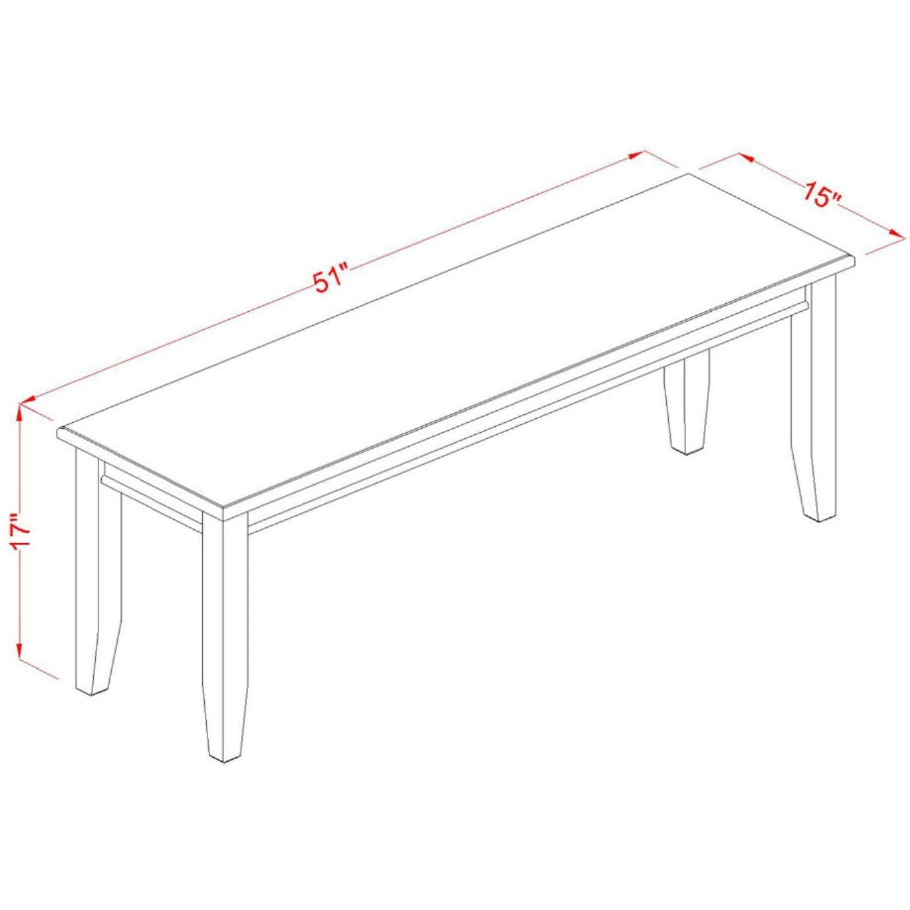 Dudley  Dining  Bench  With  Wood  Seat  In  Mahogany  Finish