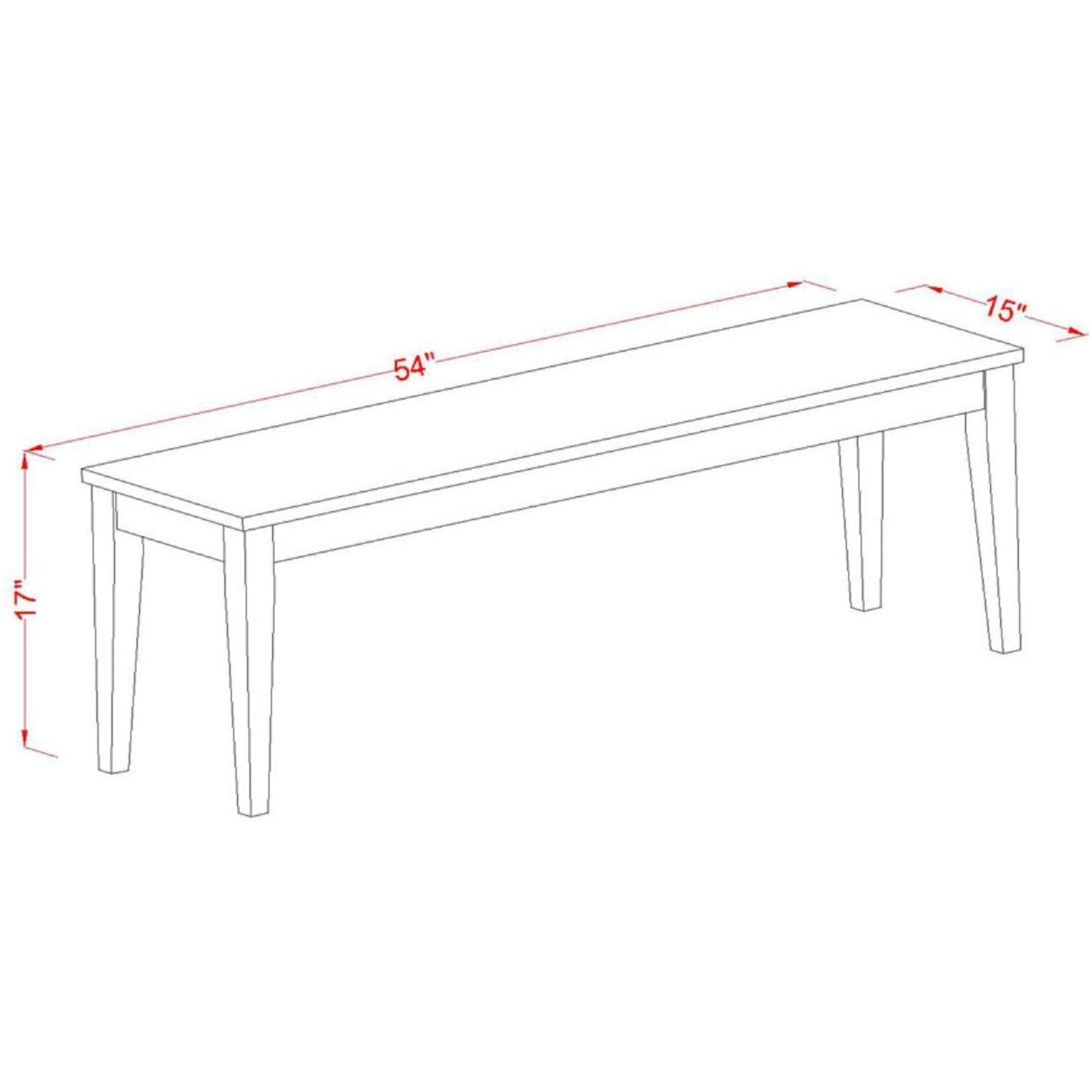 Nicoli  Dining  Bench  With  Wood  Seat  In  Buttermilk  And  Cherry  Finish