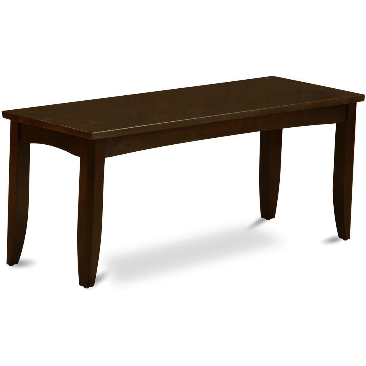 Parfait  Dining  Bench  With  Wood  Seat  In  Cappuccino  Finish.