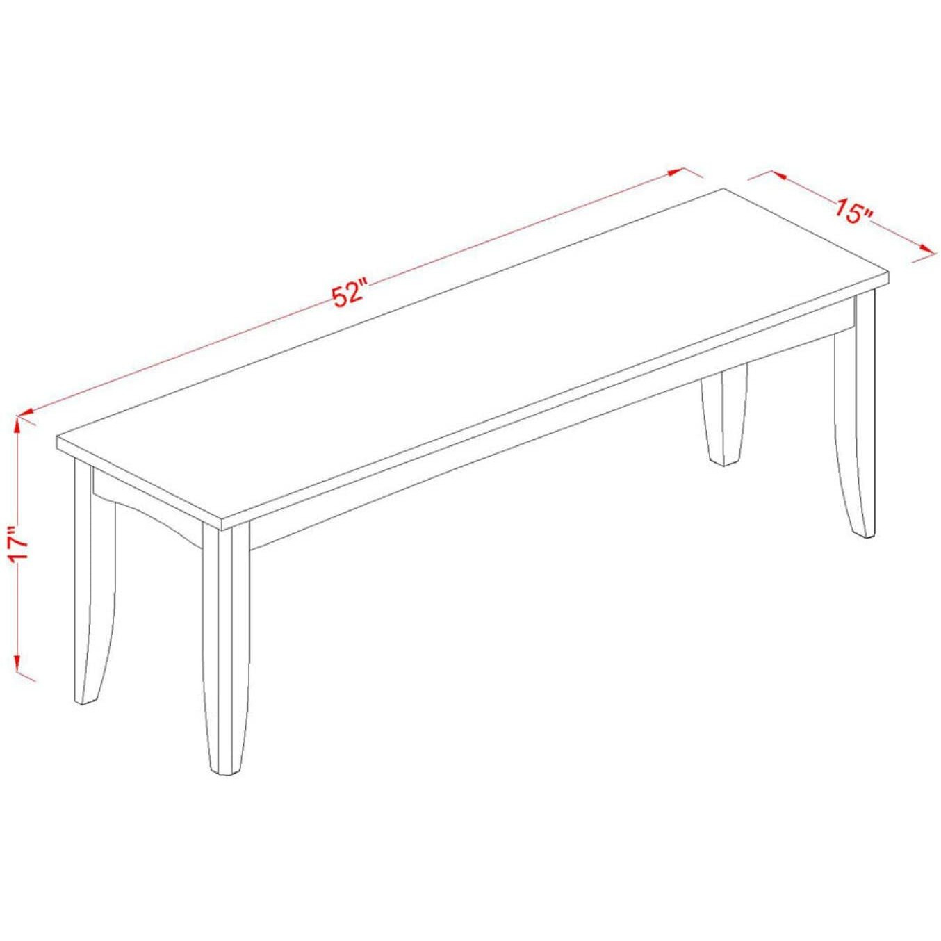 Parfait  Dining  Bench  With  Wood  Seat  In  Cappuccino  Finish.