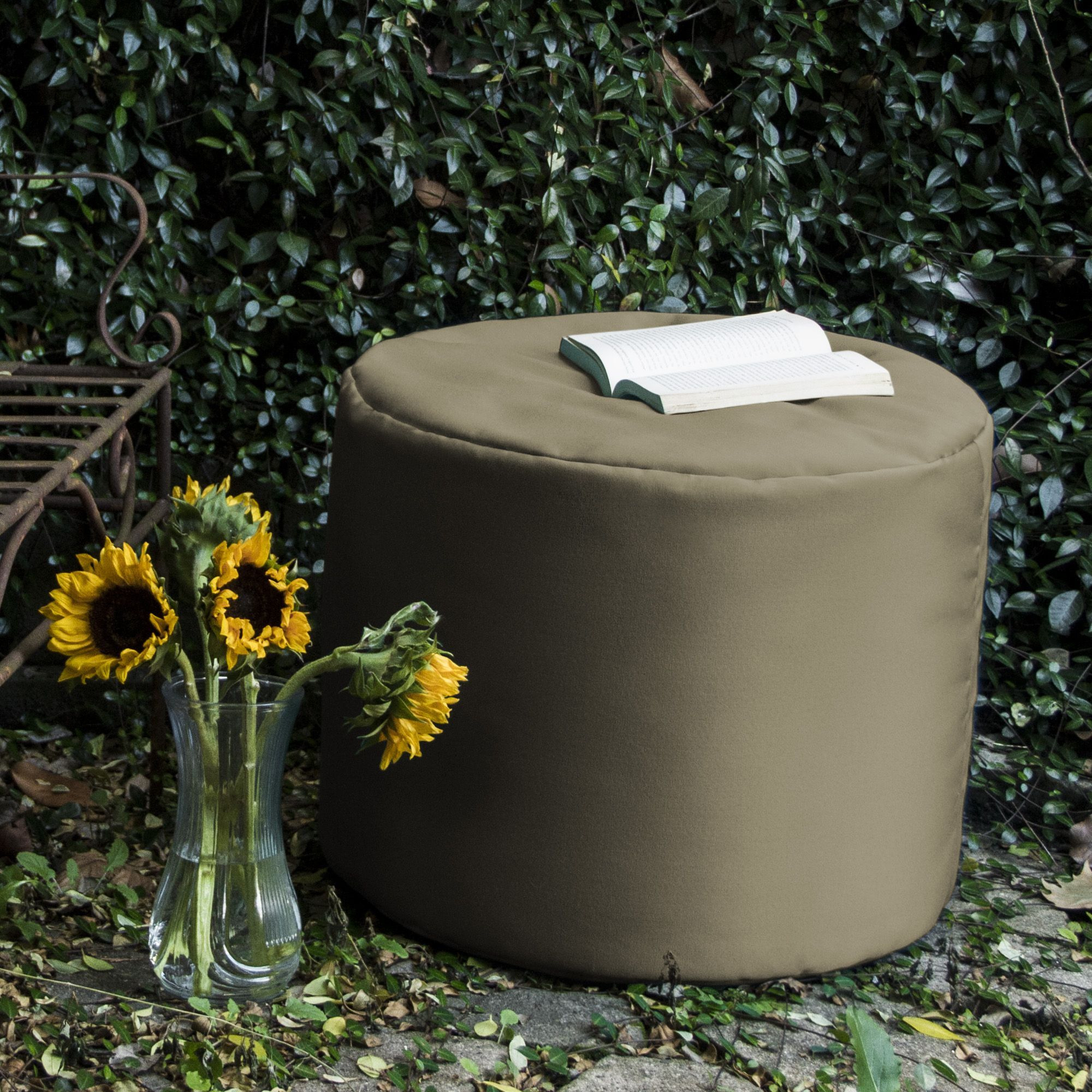 Jaxx Spring Outdoor Ottoman  Taupe
