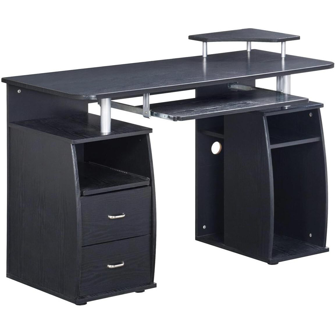 Complete Computer Workstation Desk With Storage. Color Espresso