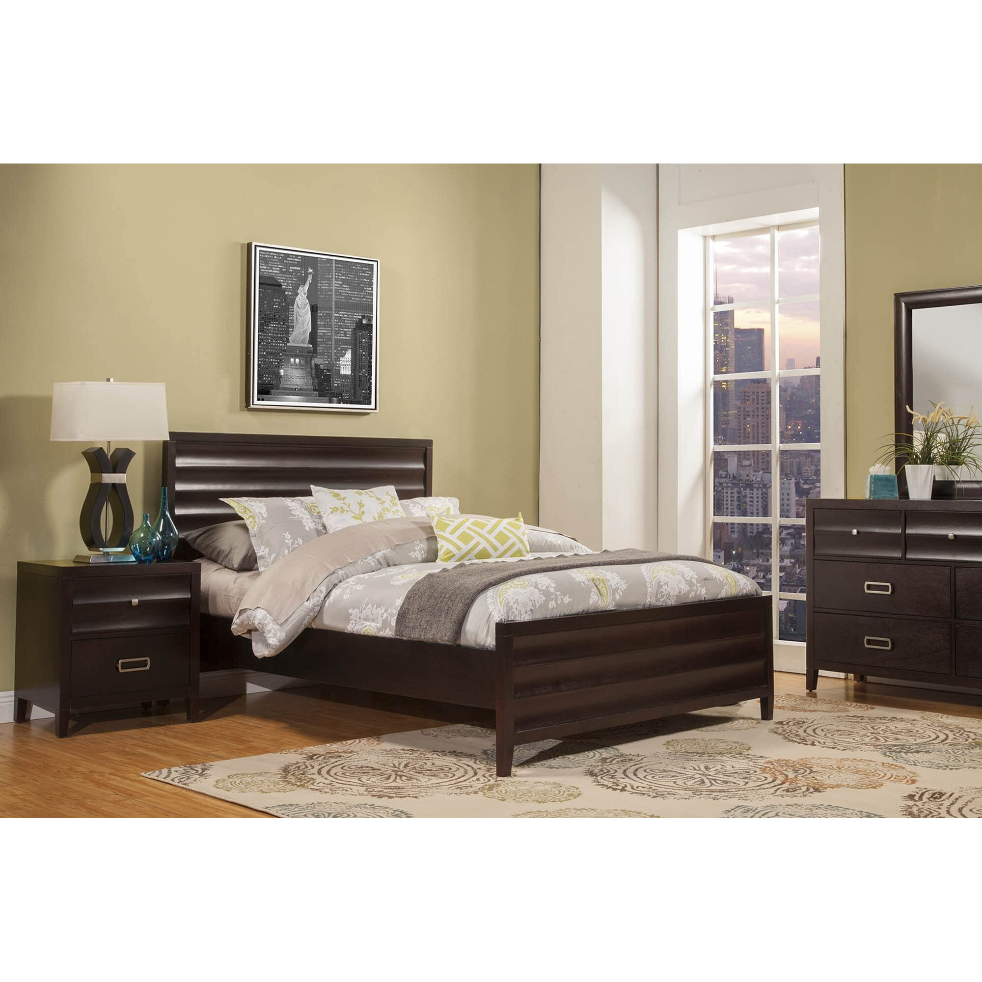 Legacy Queen Panel Bed  Black Cherry