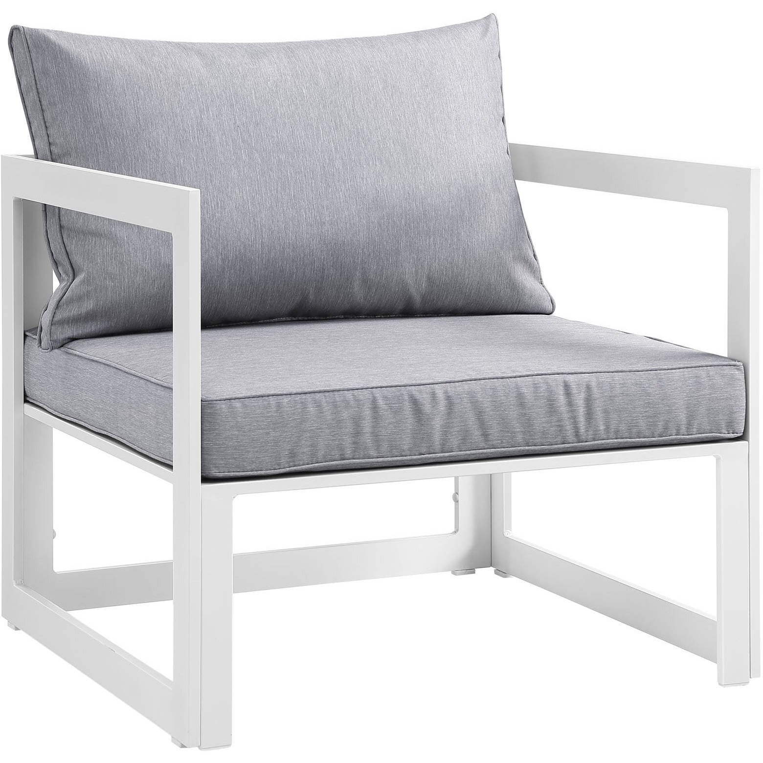 Modway Fortuna 9 Piece Outdoor Patio Sectional Sofa Set In White Gray