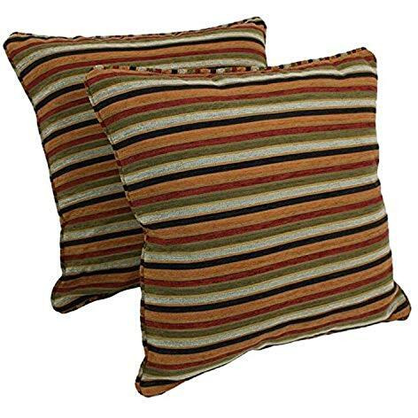 25-Inch Double-Corded Patterned Jacquard Chenille Square Floor Pillows With Inserts (Set Of 2)  9813-Cd-S2-Jch-12