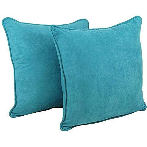 25-Inch Double-Corded Solid Microsuede Square Floor Pillows With Inserts (Set Of 2) 9813-Cd-S2-Ms-Ab