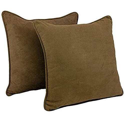 25-Inch Double-Corded Solid Microsuede Square Floor Pillows With Inserts (Set Of 2) 9813-Cd-S2-Ms-Ch