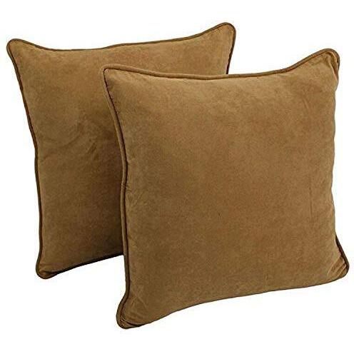 25-Inch Double-Corded Solid Microsuede Square Floor Pillows With Inserts (Set Of 2) 9813-Cd-S2-Ms-Cm