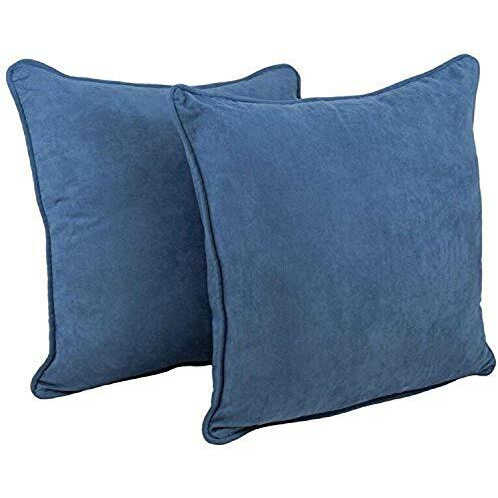 25-Inch Double-Corded Solid Microsuede Square Floor Pillows With Inserts (Set Of 2) 9813-Cd-S2-Ms-In