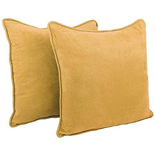 25-Inch Double-Corded Solid Microsuede Square Floor Pillows With Inserts (Set Of 2) 9813-Cd-S2-Ms-Lm