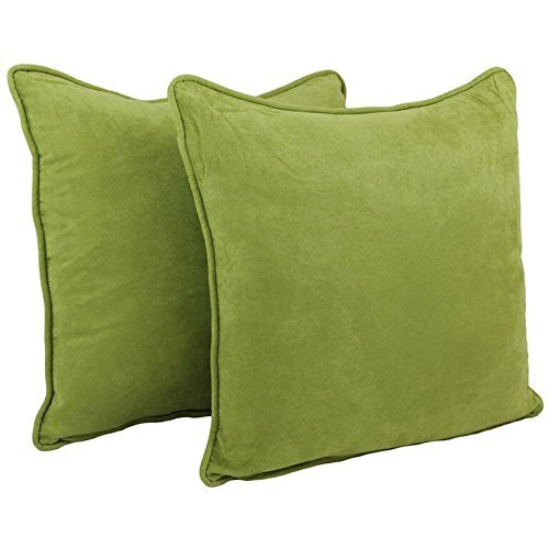 25-Inch Double-Corded Solid Microsuede Square Floor Pillows With Inserts (Set Of 2) 9813-Cd-S2-Ms-Ml