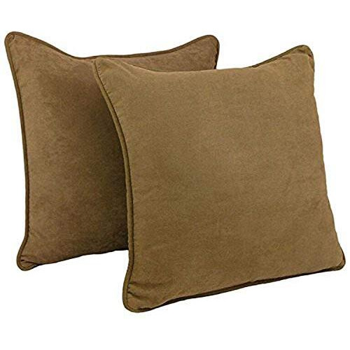 25-Inch Double-Corded Solid Microsuede Square Floor Pillows With Inserts (Set Of 2) 9813-Cd-S2-Ms-Sb