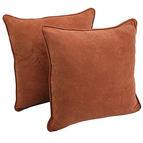 25-Inch Double-Corded Solid Microsuede Square Floor Pillows With Inserts (Set Of 2) 9813-Cd-S2-Ms-Sp
