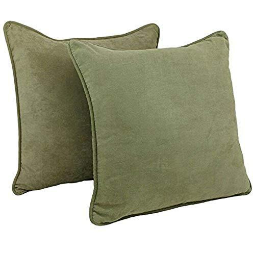 25-Inch Double-Corded Solid Microsuede Square Floor Pillows With Inserts (Set Of 2) 9813-Cd-S2-Ms-Sg