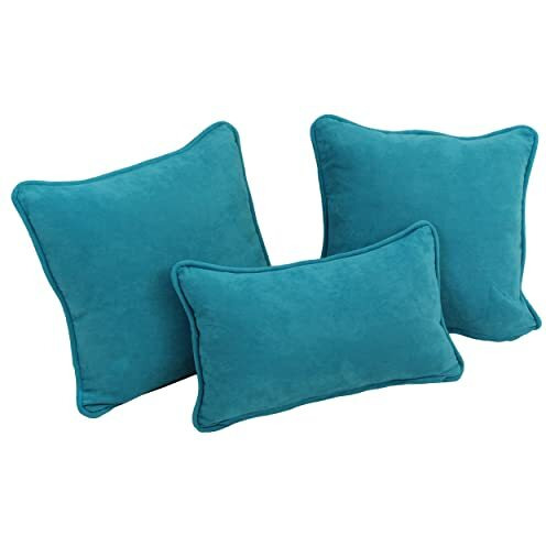 Double-Corded Solid Microsuede Throw Pillows With Inserts (Set Of 3) 9817-Cd-S3-Ms-Ab