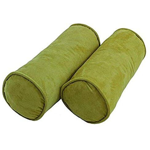 20-Inch By 8-Inch Double-Corded Solid Microsuede Bolster Pillows With Inserts (Set Of 2)  9814-Cd-S2-Ms-Ml