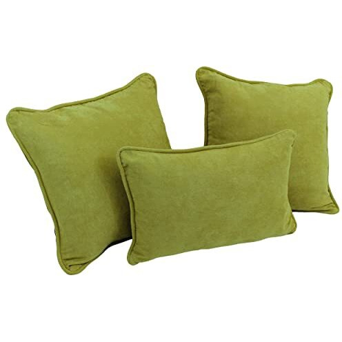 Double-Corded Solid Microsuede Throw Pillows With Inserts (Set Of 3) 9817-Cd-S3-Ms-Ml