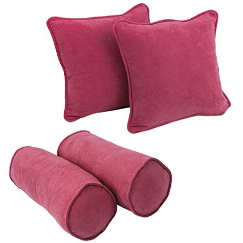 Double-Corded Solid Microsuede Throw Pillows With Inserts (Set Of 4)  9818-Cd-S4-Ms-Bb