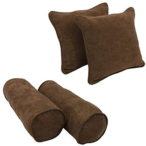 Double-Corded Solid Microsuede Throw Pillows With Inserts (Set Of 4)  9818-Cd-S4-Ms-Ch