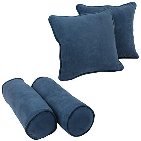 Double-Corded Solid Microsuede Throw Pillows With Inserts (Set Of 4)  9818-Cd-S4-Ms-In