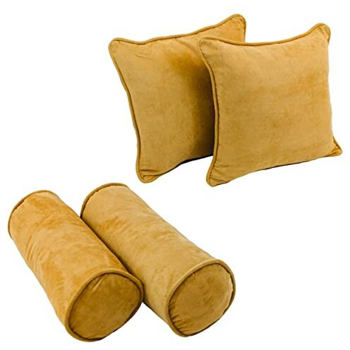 Double-Corded Solid Microsuede Throw Pillows With Inserts (Set Of 4)  9818-Cd-S4-Ms-Lm