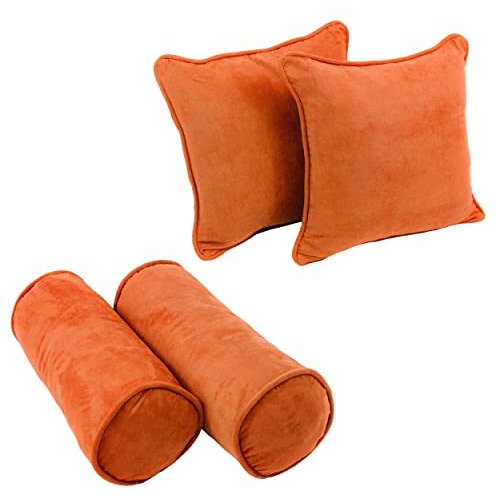Double-Corded Solid Microsuede Throw Pillows With Inserts (Set Of 4)  9818-Cd-S4-Ms-Td