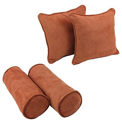 Double-Corded Solid Microsuede Throw Pillows With Inserts (Set Of 4)  9818-Cd-S4-Ms-Sp