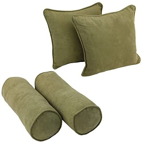 Double-Corded Solid Microsuede Throw Pillows With Inserts (Set Of 4)  9818-Cd-S4-Ms-Sg