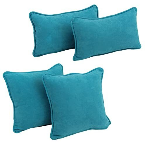 Double-Corded Solid Microsuede Throw Pillows With Inserts (Set Of 4)  9819-Cd-S4-Ms-Ab
