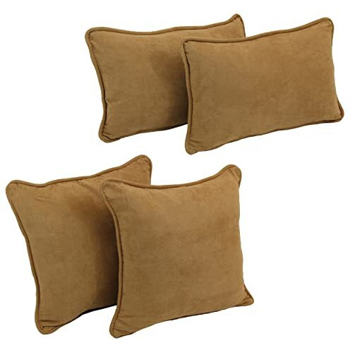 Double-Corded Solid Microsuede Throw Pillows With Inserts (Set Of 4)  9819-Cd-S4-Ms-Cm