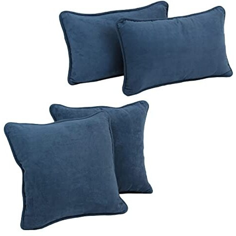 Double-Corded Solid Microsuede Throw Pillows With Inserts (Set Of 4)  9819-Cd-S4-Ms-In