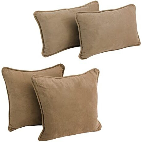 Double-Corded Solid Microsuede Throw Pillows With Inserts (Set Of 4)  9819-Cd-S4-Ms-Jv