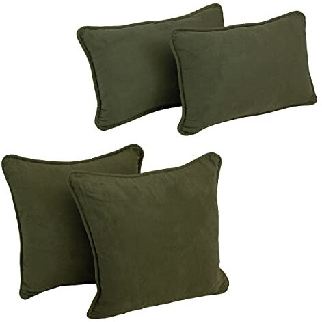 Double-Corded Solid Microsuede Throw Pillows With Inserts (Set Of 4)  9819-Cd-S4-Ms-Hg