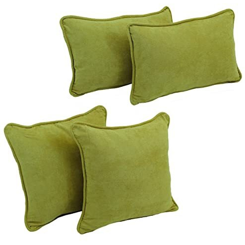 Double-Corded Solid Microsuede Throw Pillows With Inserts (Set Of 4)  9819-Cd-S4-Ms-Ml