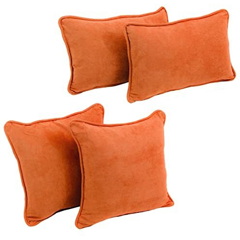 Double-Corded Solid Microsuede Throw Pillows With Inserts (Set Of 4)  9819-Cd-S4-Ms-Td