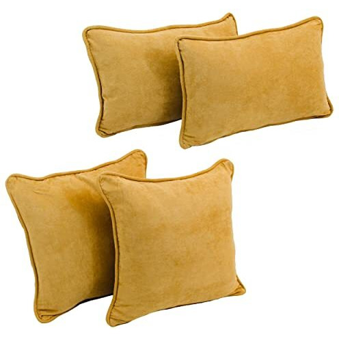Double-Corded Solid Microsuede Throw Pillows With Inserts (Set Of 4)  9819-Cd-S4-Ms-Lm