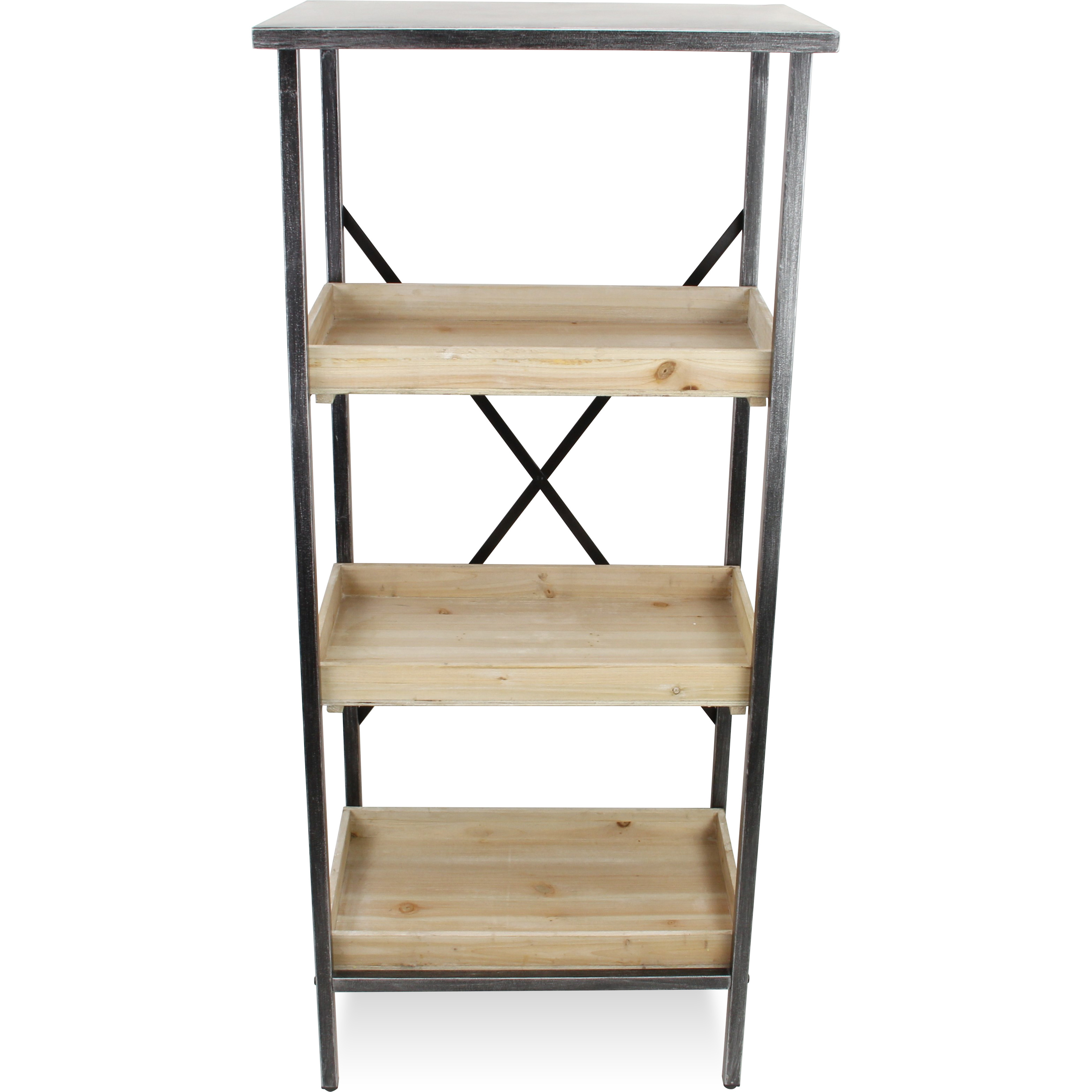 Finley Wood And Metal 3 Tier Shelf
