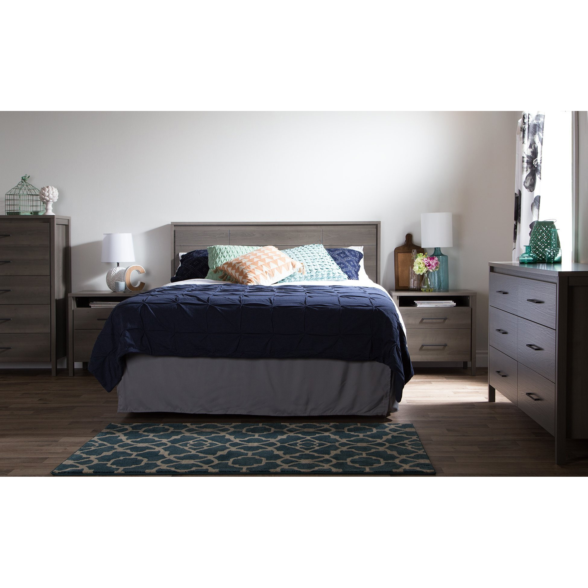 South Shore Gravity Nightstand  Gray Maple