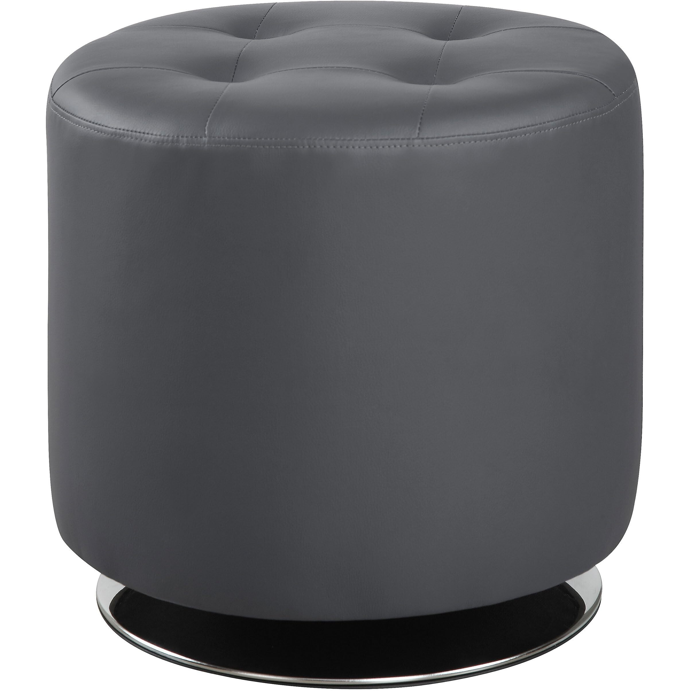 Contemporary Grey Round Ottoman