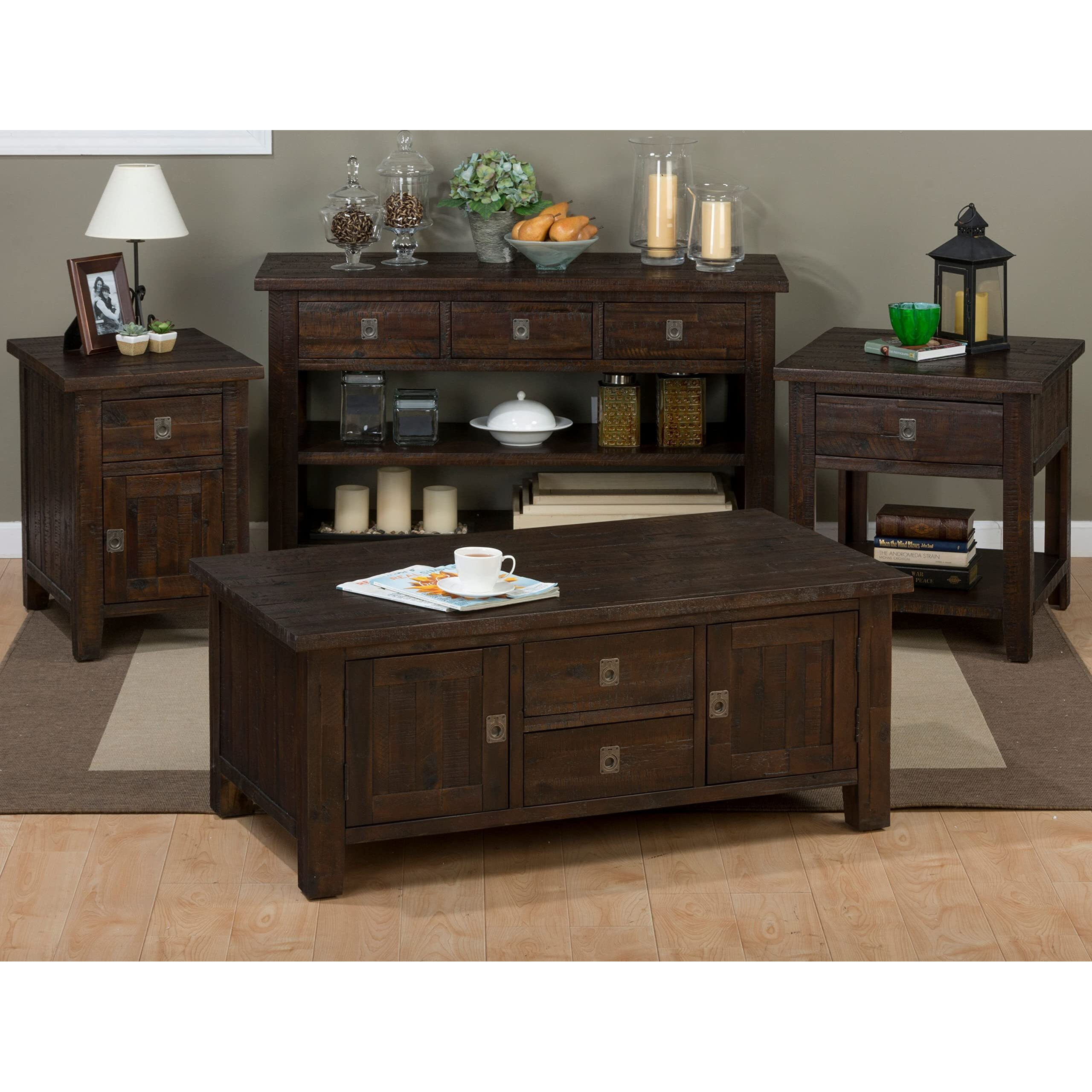 Jofran 704-3  Kona Grove  Square End Table  24"" W X 24"" D X 25"" H  Deep Chocolate Finish  (Set Of 1)