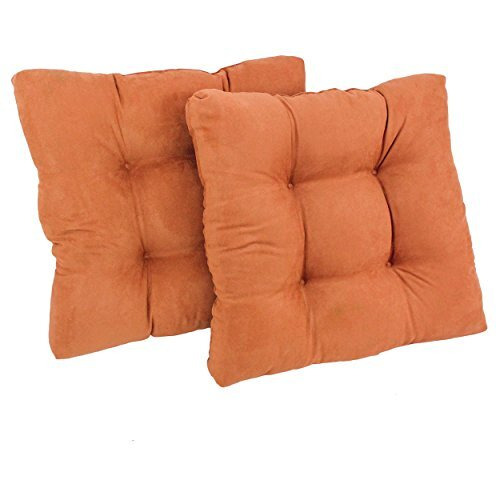 19-Inch Squared Microsuede Tufted Dining Chair Cushion (Set Of Two)