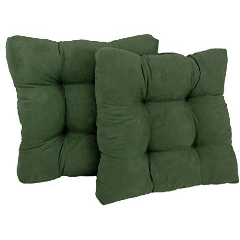 19-Inch Squared Microsuede Tufted Dining Chair Cushion (Set Of Two)