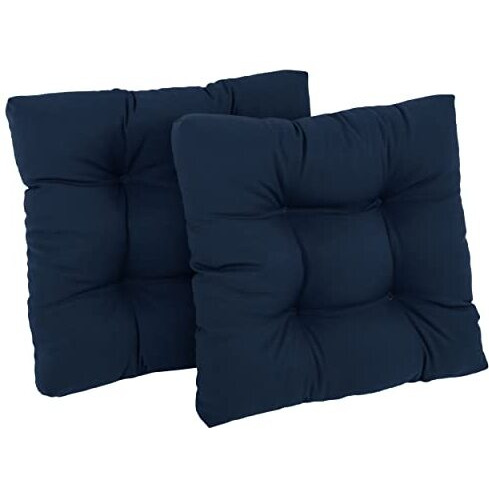 19-Inch Squared Twill Tufted Dining Chair Cushions (Set Of 2)  94005-2Ch-Tw-Nv