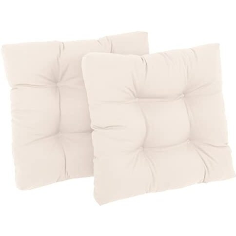19-Inch Squared Twill Tufted Dining Chair Cushions (Set Of 2)  94005-2Ch-Tw-Eg