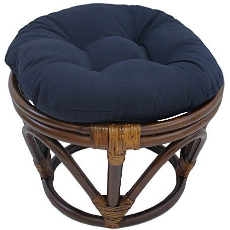 18 Inch Round Solid Twill Footstool Cushion  93301-18In-Tw-Nv