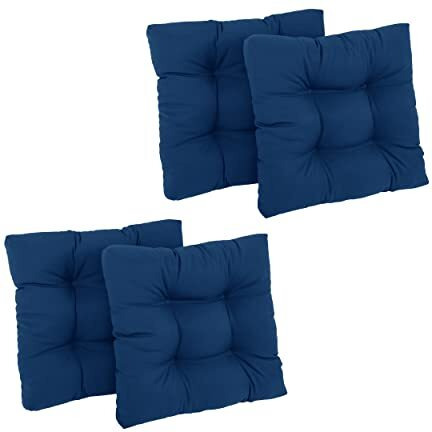 19-Inch Squared Twill Tufted Dining Chair Cushions (Set Of 4)  94005-4Ch-Tw-Rb